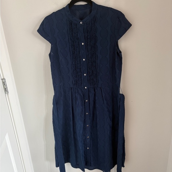 Dresses & Skirts - Chic Navy Button-Down Midi Dress with Slip Dress